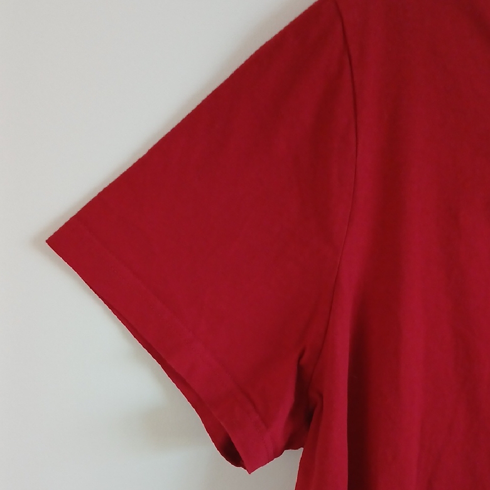 Woman Within Red V-Neck Top 1X 100% Cotton - flaw - Picture 4 of 8